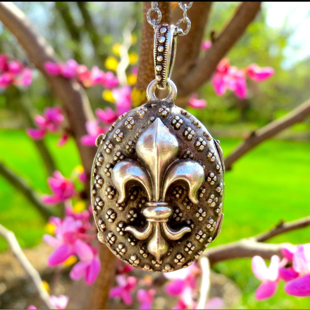 Victorian French Silver Fleur-de-Lys Locket